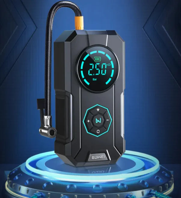 Wireless Portable Car Tire Air Inflator in use
