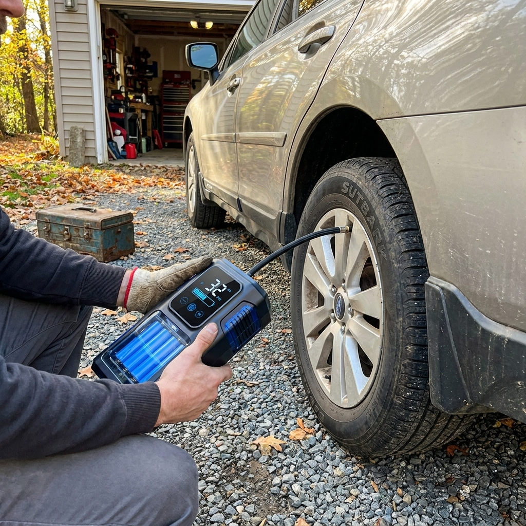Wireless Portable Car Tire Air Inflator - lifestyle